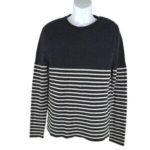 RRL Double RL Ralph Lauren Sweater Mens Medium Striped Shoulder Buttons FS-1342